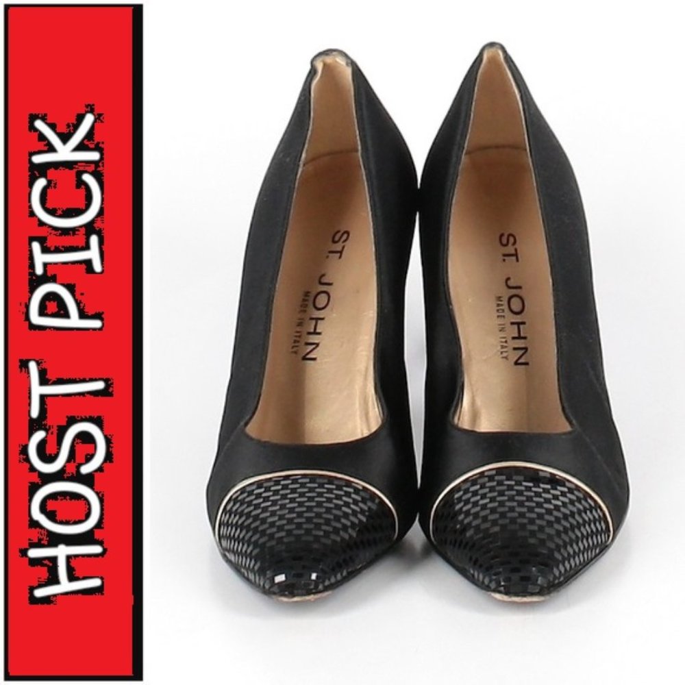 St. John Elegant Black Heels ~ Size 8 AA ~ Narrow
